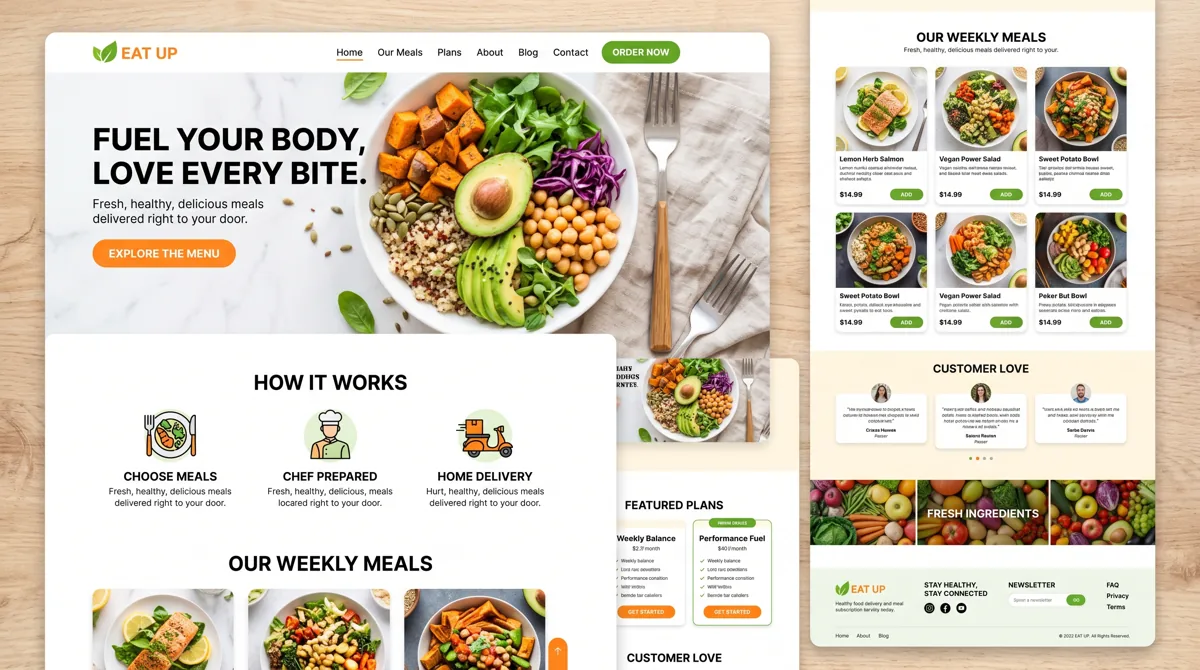 Contoh website healthy food EAT UP