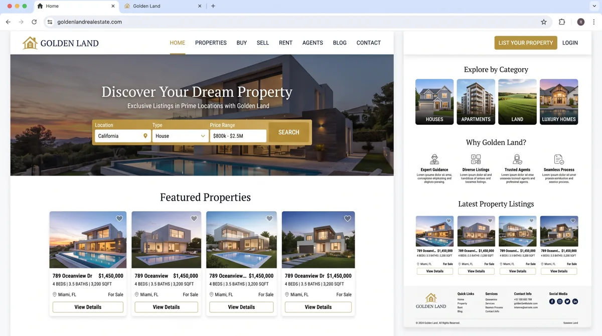 Contoh website property real estate
